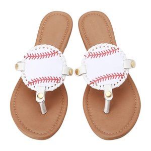 The Coral Palms® Gameday EasyStitch Baseball Medallion Sandals - Size 9